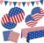 4th of July American Flag Patriotic Party Supplies, 4th of July Paper Plates and Napkins, Tablecloth, Banner, Independence Day Patriotic Decor Sets, Red White Blue Party Decorations